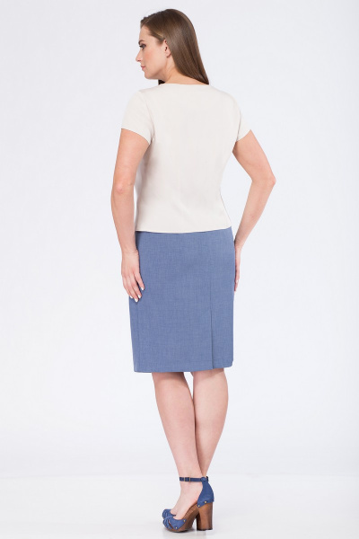 Блуза, жакет, юбка Линия Л А-1658 синий - фото 4