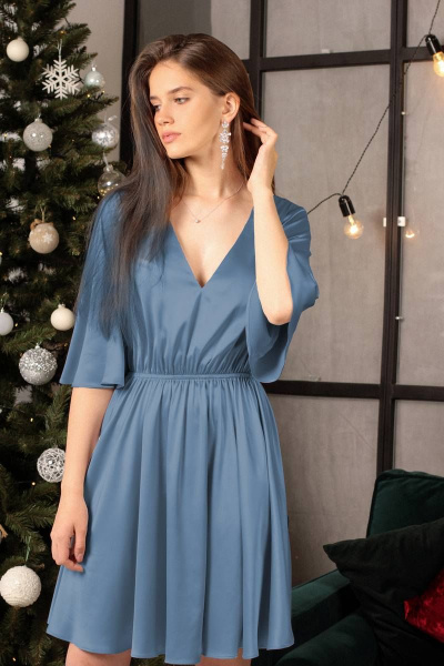 Платье LadisLine 1309 лазурно-синий - фото 1
