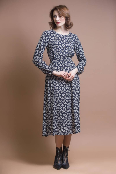 Платье Ivera 725 тем. синий, белый - фото 1