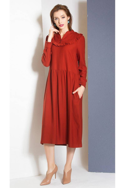 Платье Ivera 718 красно-коричневый - фото 1