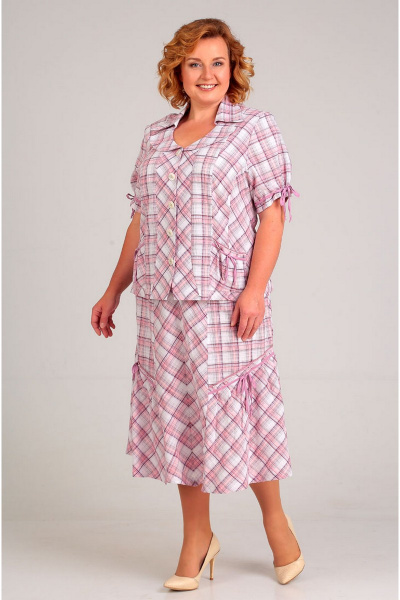 Блуза, юбка Таир-Гранд 1031 розовый - фото 1