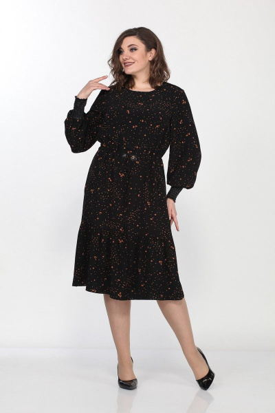 Платье Lady Style Classic 2307 черный-бежевый - фото 1