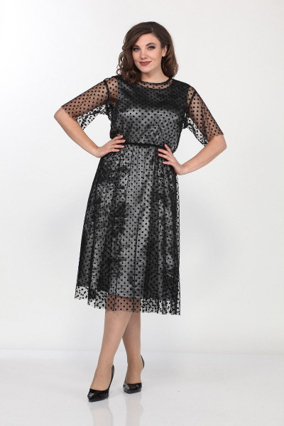 Платье, туника Lady Style Classic 2208 черный-серый - фото 1