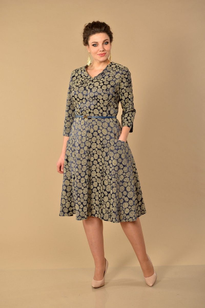 Платье Lady Style Classic 1943/4 синий_горошек - фото 1