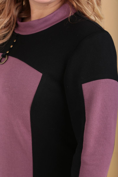 Платье Tensi 301 чёрный+пепельно-розовый - фото 5