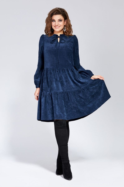Платье Милора-стиль 848 сине-голубое - фото 1