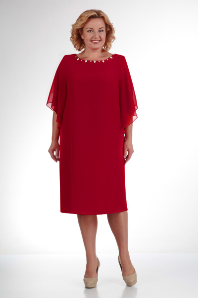 Платье ELGA 01-468 красный - фото 1