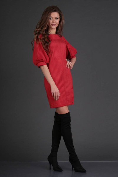 Платье DoMira 01-577 красный - фото 2