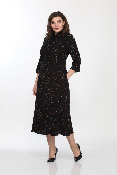 Платье Lady Style Classic 2051/2 черный-бежевый - фото 1