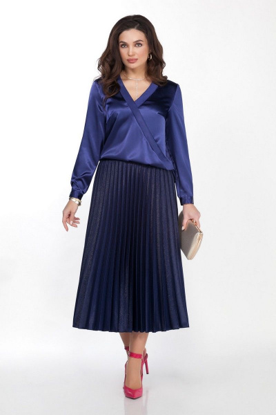 Блуза, юбка TEZA 2023 синий - фото 1