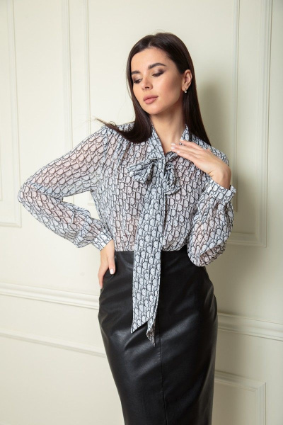 Блуза SandyNa 13822 Dior_дым - фото 2