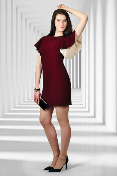 Платье Talia fashion Пл-043 винный - фото 2