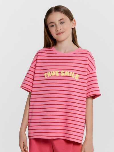 Футболка, шорты Mark Formelle 197728/24-33068ПП-7 полоска_на_розовом_саше_маджента_3_сл_на_пол - фото 8