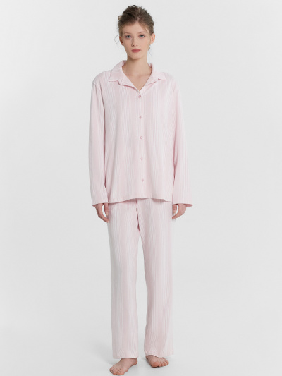 Блуза, брюки Mark Formelle 592462/24-30413ПП-5 белая_полоска_на_нежно_розовом - фото 1