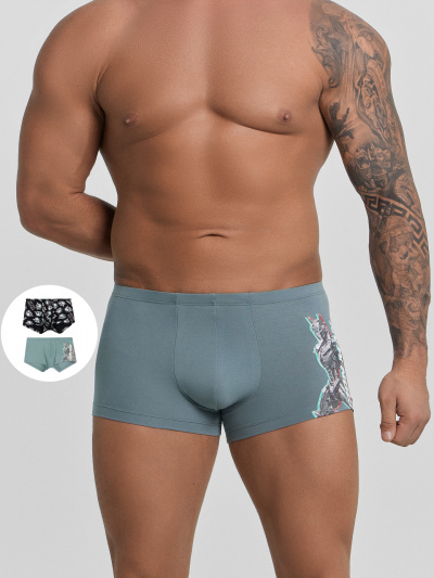 Трусы Mark Formelle 411216-2/24-4090П-5 бриз_роботы_на_черном_3_сл_1тр_на_ЛВ_дет - фото 1