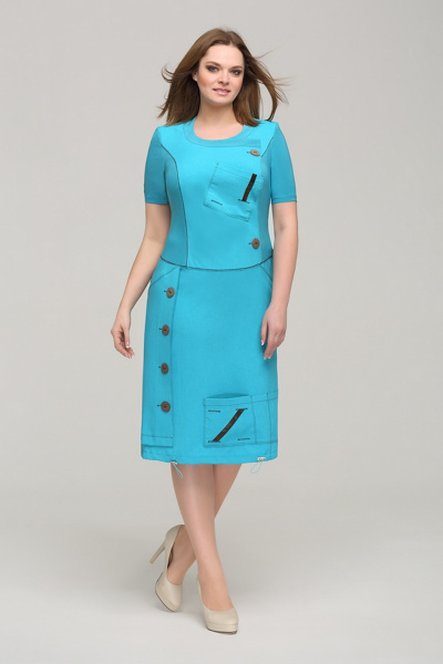 Платье Tellura-L 1218 голубой - фото 1