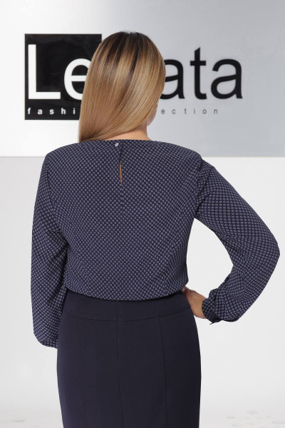 Блуза LeNata 11922 синие-снежинки - фото 2
