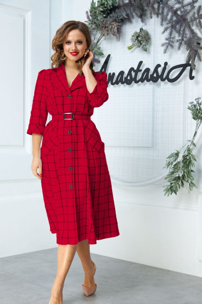 Платье Anastasia 527 красный - фото 1