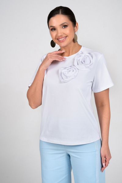 Блуза, брюки Alani Collection 2360 голубой - фото 10