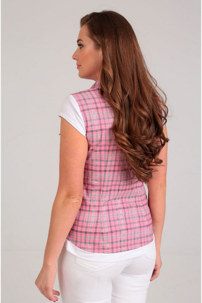 Блуза Таир-Гранд 62149 розовый+печать - фото 2