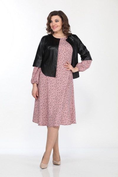 Жакет, платье Lady Style Classic 2256 розовый-черный - фото 3
