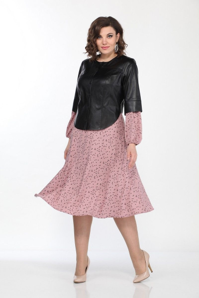 Жакет, платье Lady Style Classic 2256 розовый-черный - фото 1
