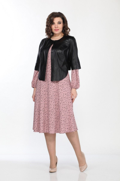 Жакет, платье Lady Style Classic 2256 розовый-черный - фото 2