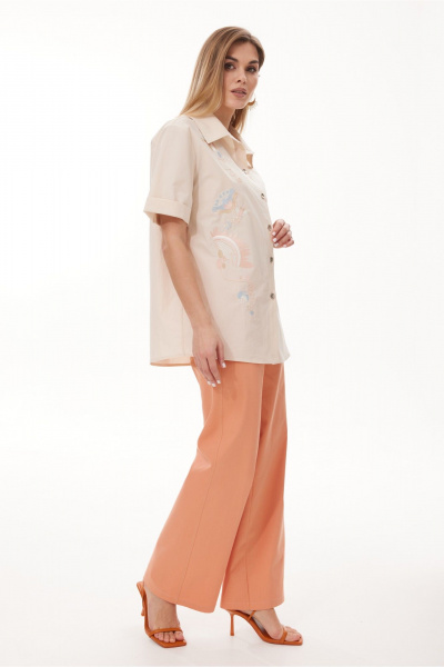 Рубашка NiV NiV fashion 416/1 кремовый - фото 4