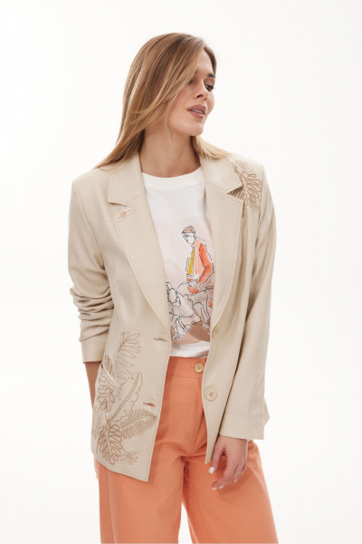 Жакет NiV NiV fashion 422 холодно-бежевый - фото 5