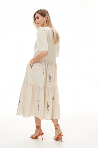 Платье NiV NiV fashion 451 песочный - фото 4