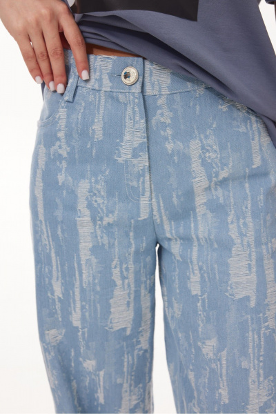 Футболка NiV NiV fashion 463 серо-синий - фото 3