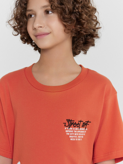 Футболка Mark Formelle 113433/24-26096П-0 оранжевый_терракот_печать_1_сл_на_пол_1сл_на_пол - фото 49