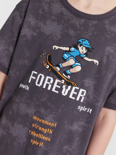 Футболка Mark Formelle 113448/24-32724ПП-0 серый_acid_wash_печать_3_сл_на_пол - фото 44