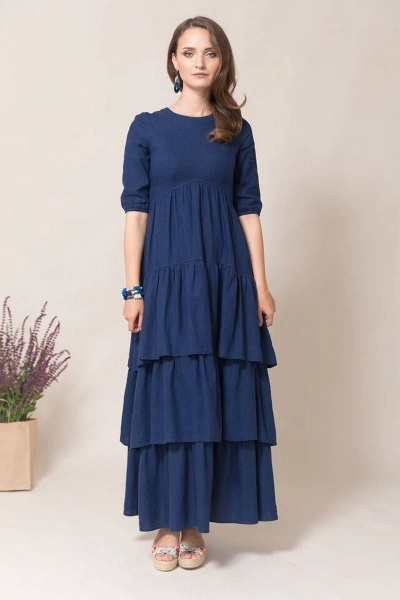 Платье Ружана 437-2 синий - фото 1