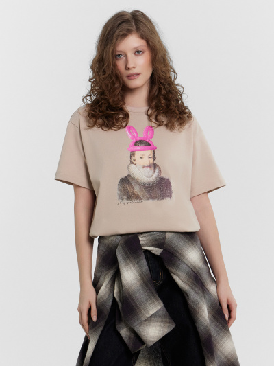 Футболка Mark Formelle 112934/24-31178П-0 холодный_бежевый_печать_3_сл_на_пол - фото 9