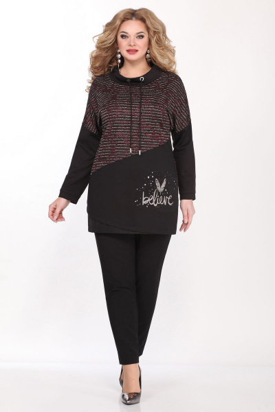 Блуза Matini 4.1272 черный+бордо - фото 6