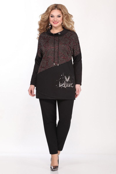 Блуза Matini 4.1272 черный+бордо - фото 4