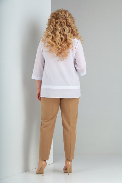 Блуза, брюки, жилет Ксения Стиль 1847 карамель - фото 8