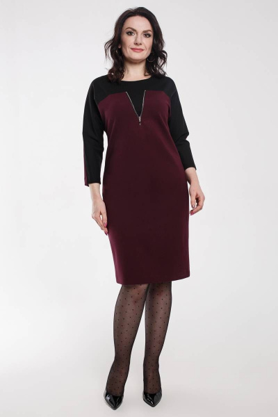Платье Дорофея 586 бордовый,черный - фото 1