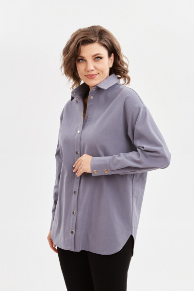 Рубашка Avenue Fashion 0321-2 серо-голубой - фото 8