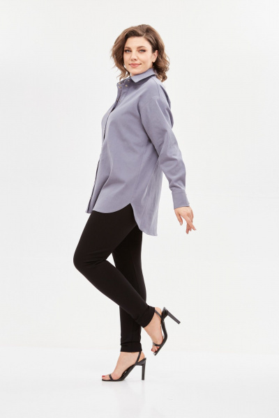 Рубашка Avenue Fashion 0321-2 серо-голубой - фото 6