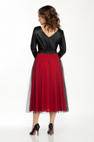 Платье TEZA 1828 черный-красный - фото 2