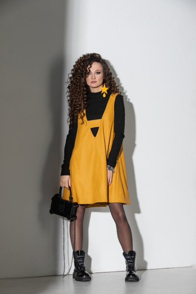 Платье, сарафан ElPaiz 586 желтый-черный - фото 1