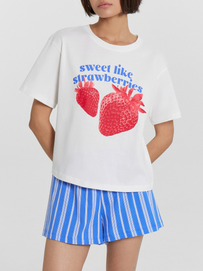 Футболка, шорты Mark Formelle 592536/24-33963ПК-5 белый_полоска_на_лазурном_3_сл_на_пол - фото 8