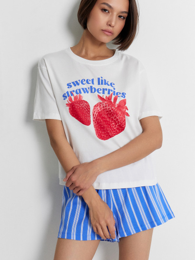 Футболка, шорты Mark Formelle 592536/24-33963ПК-5 белый_полоска_на_лазурном_3_сл_на_пол - фото 9