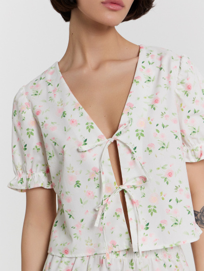 Жакет, шорты Mark Formelle 592610/24-33121ПП-9 цветы_на_св.молочном - фото 8