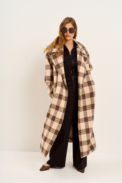 Пальто Moment Fashion 1011 молочно-коричневый - фото 4