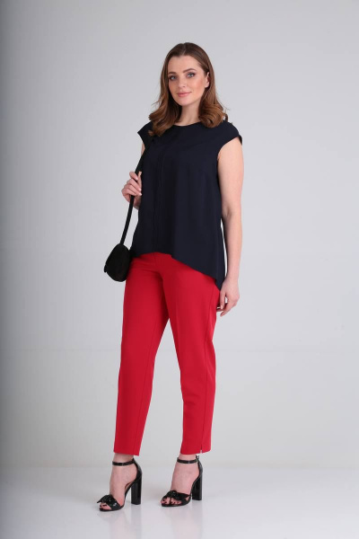 Блуза, брюки Bliss 8242 синий/красный - фото 2