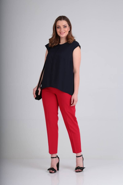 Блуза, брюки Bliss 8242 синий/красный - фото 1
