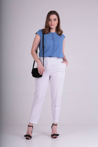Блуза, брюки Bliss 8242 голубой/белый - фото 1